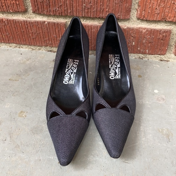 Salvatore Ferragamo Denim Heels - Picture 7 of 11